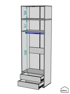 Шкаф с антресолью Linnea MHR-2A-3 2450х800х510 (ДВ-М 11.1.25) в Заречном - zarechnyy.mebel24.online | фото 3