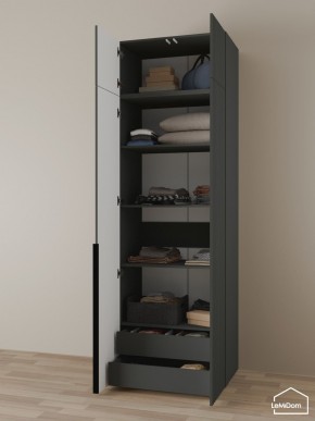 Шкаф с антресолью Linnea MHR-2A-3 2450х800х510 (Графит-М 11.1.25) в Заречном - zarechnyy.mebel24.online | фото 6