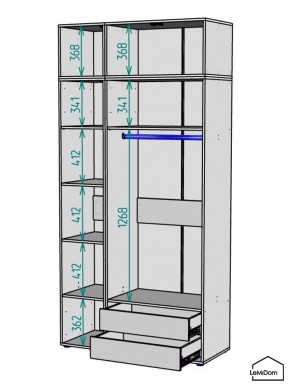 Шкаф с антресолью Linnea MHR-3POA-2 2450х1200х510 (Белый-М 11.1.2) в Заречном - zarechnyy.mebel24.online | фото 3