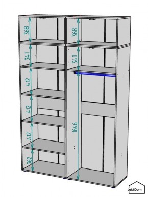 Шкаф с антресолью Linnea MHR-4A-1 2450х1600х510 (Графит-М 11.1.25) в Заречном - zarechnyy.mebel24.online | фото 3