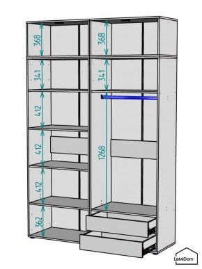 Шкаф с антресолью Linnea MHR-4A-2 2450х1600х510 (Белый-М 11.1.2) в Заречном - zarechnyy.mebel24.online | фото 2