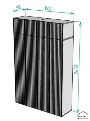 Шкаф с антресолью Linnea MHR-4POA-2 2450х1600х510 (Белый-М 11.1.1) в Заречном - zarechnyy.mebel24.online | фото 2