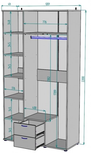 Шкаф с зеркалом Ольга H54_M в Заречном - zarechnyy.mebel24.online | фото 2