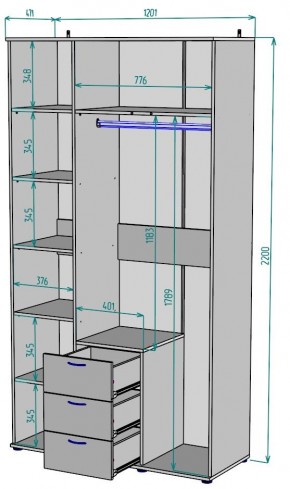 Шкаф с зеркалом Ольга H57_M в Заречном - zarechnyy.mebel24.online | фото 2