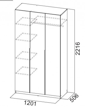 Шкаф ШК-5 (1200) Графит серый в Заречном - zarechnyy.mebel24.online | фото