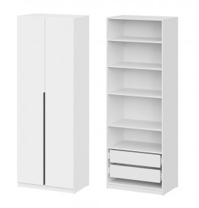 Шкаф ШК-5 + 4 полки + ящики (800) Белый текстурный в Заречном - zarechnyy.mebel24.online | фото 1