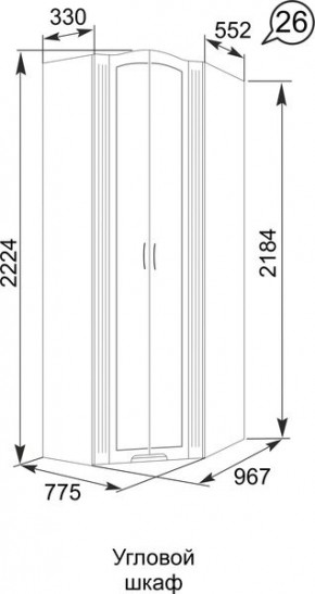 Шкаф угловой Виктория 26 в Заречном - zarechnyy.mebel24.online | фото 4