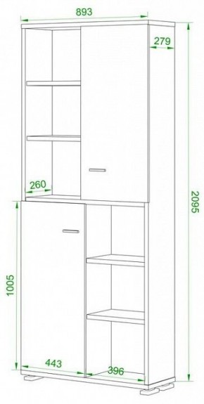 Шкаф-витрина Домино ПУ-30-2-ФС в Заречном - zarechnyy.mebel24.online | фото 2