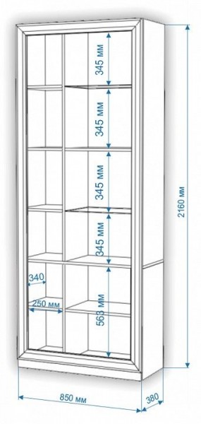 Шкаф-витрина Нобиле ШВтВ-ФСД-БЯН в Заречном - zarechnyy.mebel24.online | фото 3