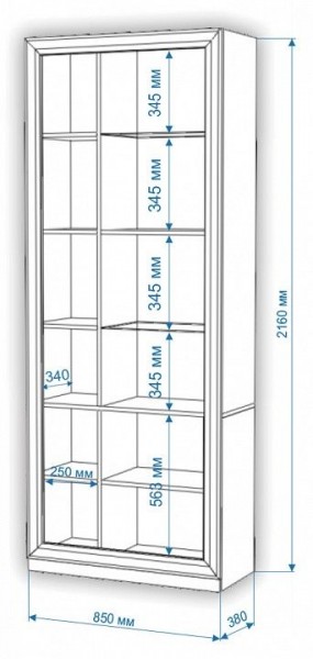 Шкаф-витрина Нобиле ШВтВ-ФСД-ФГК в Заречном - zarechnyy.mebel24.online | фото 3