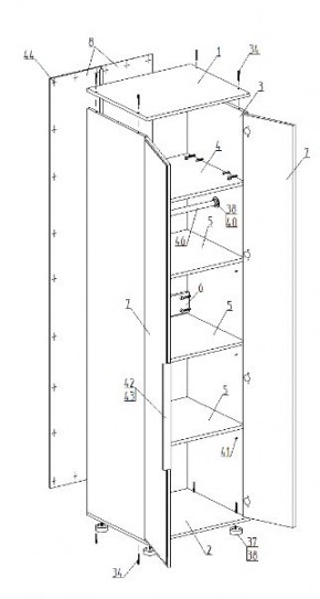 Спальный гарнитур "Лео" (модульный) в Заречном - zarechnyy.mebel24.online | фото 11