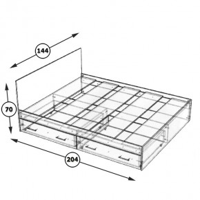 Стандарт Кровать с ящиками 1400, цвет дуб сонома, ШхГхВ 143,5х203,5х70 см., сп.м. 1400х2000 мм., без матраса, основание есть в Заречном - zarechnyy.mebel24.online | фото 6
