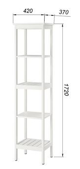 Стеллаж 420 Кантри, массив сосны, цвет белый в Заречном - zarechnyy.mebel24.online | фото 3