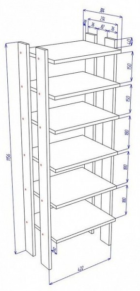 Стеллаж для обуви Cross СТЕЛ1 в Заречном - zarechnyy.mebel24.online | фото 3