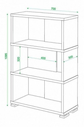 Стеллаж книжный Домино нельсон СБ-10_3 в Заречном - zarechnyy.mebel24.online | фото 2