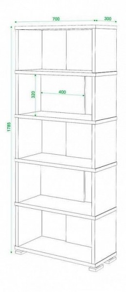 Стеллаж книжный Домино нельсон СБ-10_5 в Заречном - zarechnyy.mebel24.online | фото 2