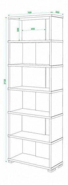 Стеллаж книжный Домино нельсон СБ-10_6 в Заречном - zarechnyy.mebel24.online | фото 2