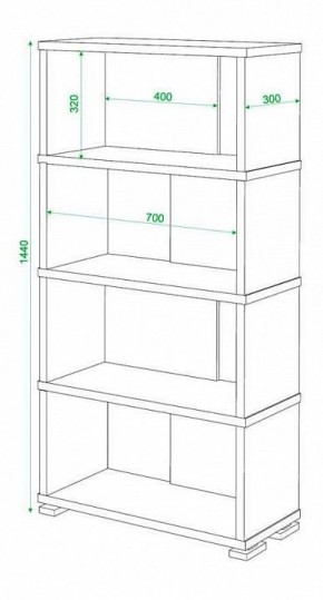 Стеллаж книжный Домино СБ-10_4 в Заречном - zarechnyy.mebel24.online | фото 2
