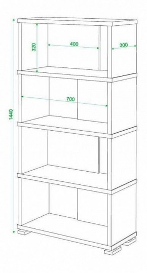 Стеллаж книжный Домино СБ-10_4 в Заречном - zarechnyy.mebel24.online | фото 2