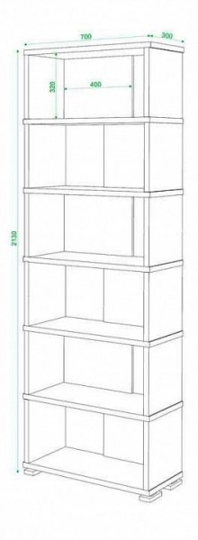 Стеллаж книжный Домино СБ-10_6 в Заречном - zarechnyy.mebel24.online | фото 2