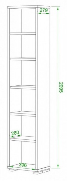 Стеллаж-колонка Домино ПУ-20-1 в Заречном - zarechnyy.mebel24.online | фото 2