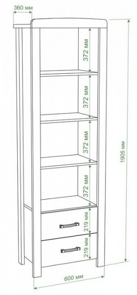 Стеллаж комбинированный Бартоло ВТД в Заречном - zarechnyy.mebel24.online | фото 2