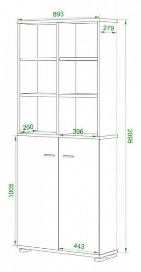 Стеллаж комбинированный Домино Лайт ПУ-30-4 в Заречном - zarechnyy.mebel24.online | фото 2