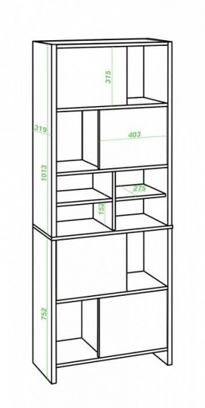Стеллаж комбинированный Домино Lite СТЛ-ЗВХ в Заречном - zarechnyy.mebel24.online | фото 2