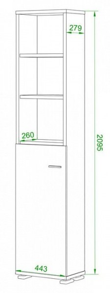 Стеллаж комбинированный Домино ПУ-20-2 в Заречном - zarechnyy.mebel24.online | фото 2