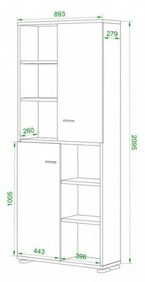 Стеллаж комбинированный Домино ПУ-30-2 в Заречном - zarechnyy.mebel24.online | фото 2