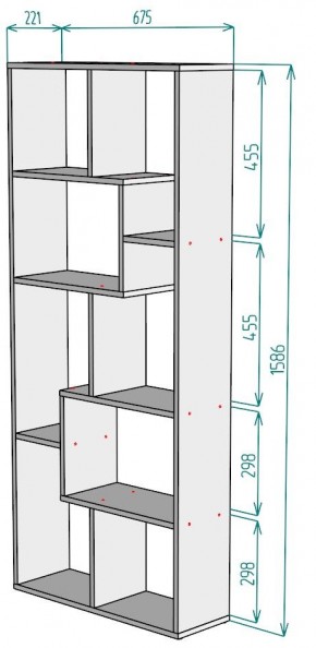 Стеллаж S8 1586х675х221 в Заречном - zarechnyy.mebel24.online | фото 2