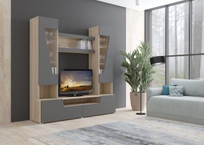 Стенка АНТАЛИЯ 2 (Сонома/Графит софт) в Заречном - zarechnyy.mebel24.online | фото 3
