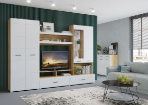 Стенка НЕНСИ 1 (Крафт золотой/Белый глянец) в Заречном - zarechnyy.mebel24.online | фото 3