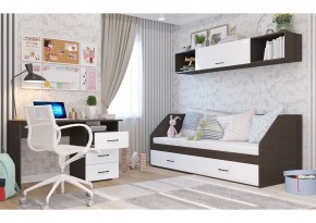 Стол 1200/3 ящика НЕНСИ (Венге/Белый глянец) в Заречном - zarechnyy.mebel24.online | фото 2