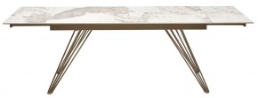 Стол ACERRA NEW 160 GLOSS LUXURY PANDORA SOLID CERAMIC/ каркас цвета шампань, ®DISAUR в Заречном - zarechnyy.mebel24.online | фото 5
