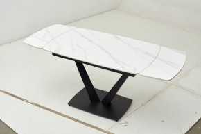 Стол ALATRI 120 MATT WHITE MARBLE SOLID CERAMIC / BLACK, ®DISAUR в Заречном - zarechnyy.mebel24.online | фото 1