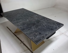 Стол ALES 180 BLACK GRAVE SOLID CERAMIC, керамика / бронзовый, ®DISAUR в Заречном - zarechnyy.mebel24.online | фото 5