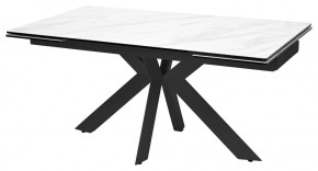 Стол BELLUNO 160 MARBLES KL-99 Белый мрамор матовый, итальянская керамика/ черный каркас, ®DISAUR в Заречном - zarechnyy.mebel24.online | фото 1
