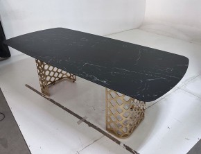 Стол CHIAVARI 220 KL-116 Черный мрамор матовый, итальянская керамика / бронзовый, ®DISAUR в Заречном - zarechnyy.mebel24.online | фото 6