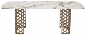 Стол CHIAVARI 220 KL-188 Контрастный мрамор матовый, итальянская керамика / Шампань, ®DISAUR в Заречном - zarechnyy.mebel24.online | фото 8
