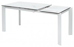 Стол CORNER 120 HIGH GLOSS STATUARIO керамика, стекло/ белый каркас, ®DISAUR в Заречном - zarechnyy.mebel24.online | фото 3