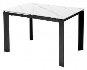Стол CORNER 120 MATT WHITE MARBLE SOLID CERAMIC / BLACK, ®DISAUR в Заречном - zarechnyy.mebel24.online | фото 1