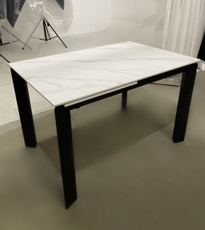 Стол CORNER 120 MATT WHITE MARBLE SOLID CERAMIC / BLACK, ®DISAUR в Заречном - zarechnyy.mebel24.online | фото 2