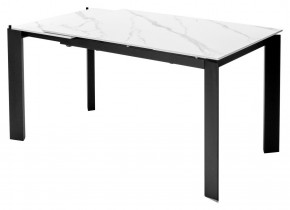 Стол CORNER 120 MATT WHITE MARBLE SOLID CERAMIC / BLACK, ®DISAUR в Заречном - zarechnyy.mebel24.online | фото 4