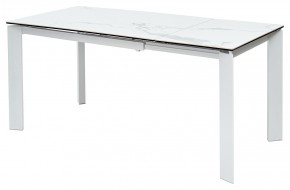 Стол CORNER 120 MATTE STATUARIO Белый мрамор матовый керамика, стекло/ белый каркас, ®DISAUR в Заречном - zarechnyy.mebel24.online | фото 1