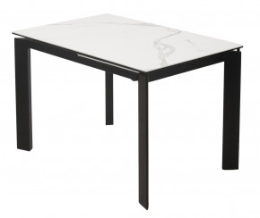 Стол CORNER 120 MATTE STATUARIO Белый мрамор матовый керамика, стекло/ черный каркас, ®DISAUR в Заречном - zarechnyy.mebel24.online | фото