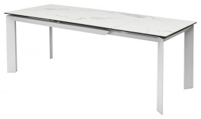 Стол CREMONA 140 HIGH GLOSS STATUARIO Белый мрамор глянцевый, керамика/ белый каркас, ®DISAUR в Заречном - zarechnyy.mebel24.online | фото 4