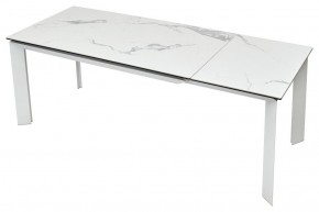 Стол CREMONA 140 HIGH GLOSS STATUARIO Белый мрамор глянцевый, керамика/ белый каркас, ®DISAUR в Заречном - zarechnyy.mebel24.online | фото 5