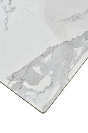 Стол CREMONA 140 HIGH GLOSS STATUARIO Белый мрамор глянцевый, керамика/ белый каркас, ®DISAUR в Заречном - zarechnyy.mebel24.online | фото 6
