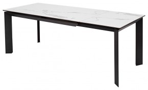 Стол CREMONA 140 HIGH GLOSS STATUARIO Белый мрамор глянцевый, керамика/ черный каркас, ®DISAUR в Заречном - zarechnyy.mebel24.online | фото 2